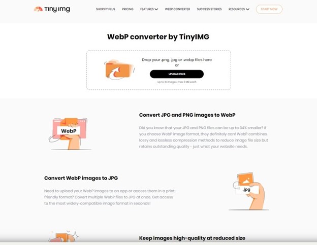مبدل WebP آنلاین TinyIMG 