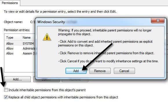 Cannot Delete Folder Change Permissions