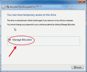 Manage BitLocker رمز عبور BitLocker