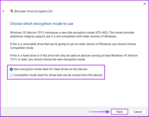 رمزگذاری با استفاده از BitLocker