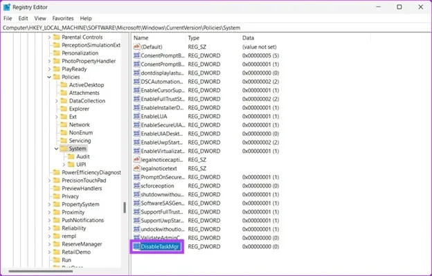 غیرفعال کردن Task Manager