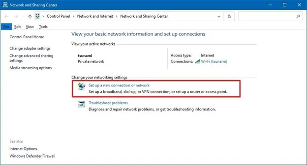 اتصال به وای فای با استفاده از کنترل پنل