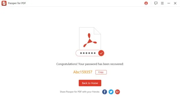 حذف رمز عبور از PDF Recover
