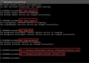 کامپوننت های به روز رسانی ویندوز