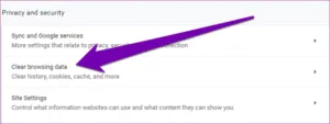 Clear browsing data