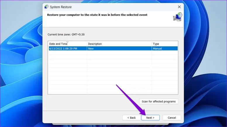 نقطه بازیابی