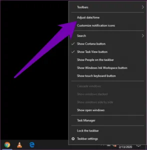 Adjust date/time