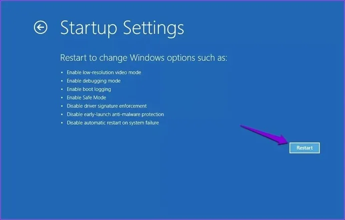 Startup Settings