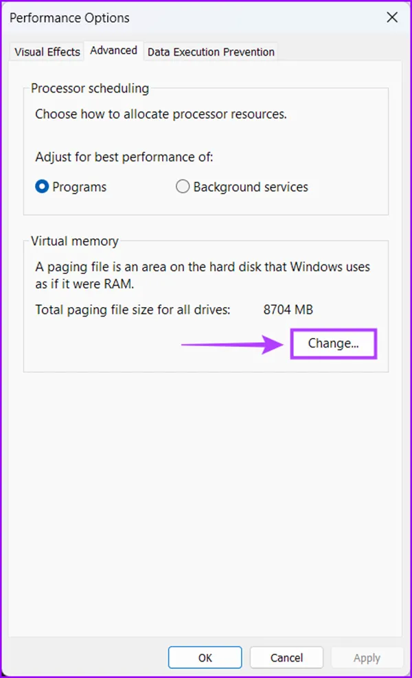 Virtual memory افزایش حافظه مجازی