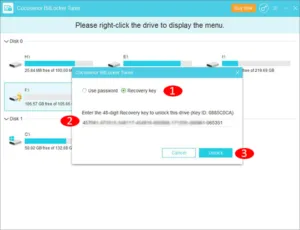 Recovery key رمز عبور BitLocker
