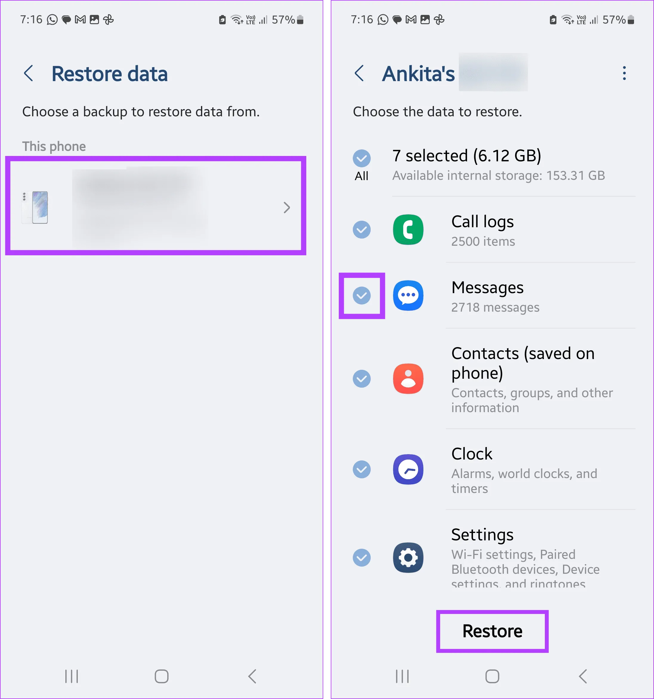 Restore Data